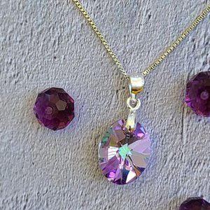 Swarovski® Crystal Purple Pendant on a Chain